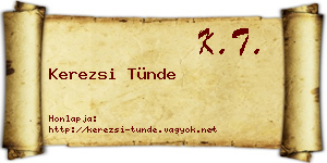 Kerezsi Tünde névjegykártya